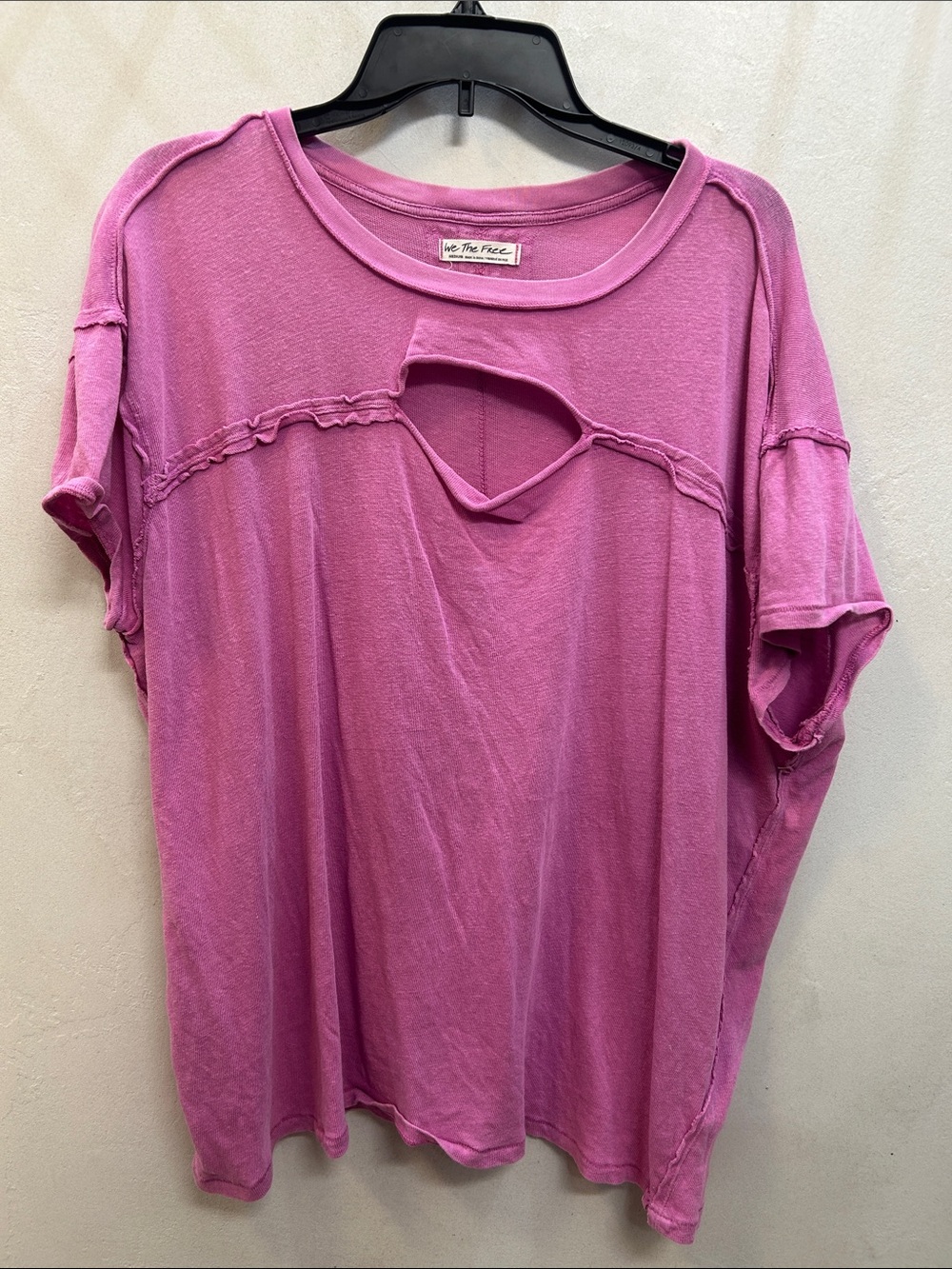 We The Free purple/pink Cutout Short Sleeve oversize tshirt side medium